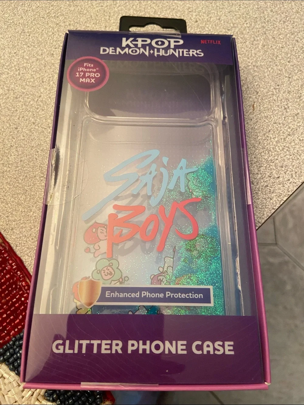 Netflix KPOP Demon Hunters Glitter Phone Case - Purple/Blue/Red Accents